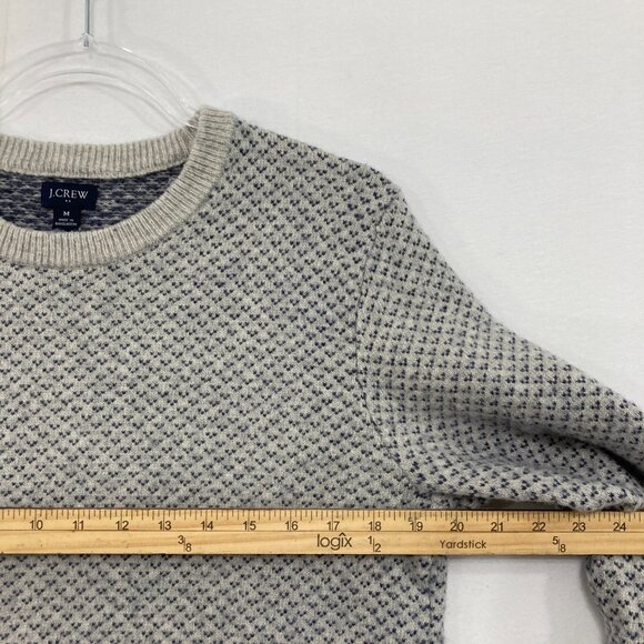 J. Crew Men's sz Medium Sweater Soft Lambswool Blend Bird's-eye Knit Crewneck - Picture 6 of 10